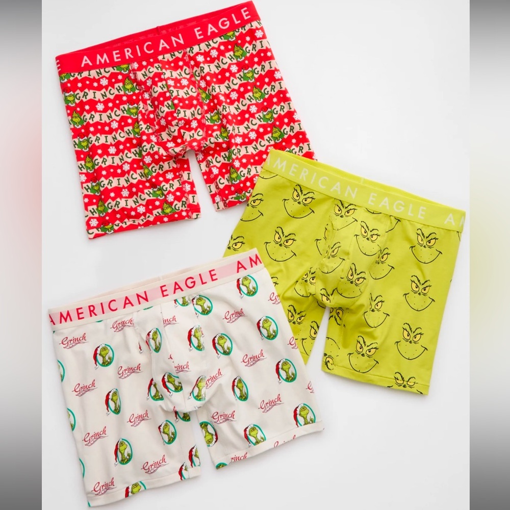 American Eagle Grinch Boxer Brief Set Medium NWT